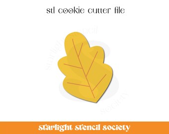 Leaf STL Cookie Cutter File | Basic Shape | Thanksgiving | Fall | Food | Custom Cookie Cutter | Instant Download