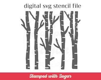 Birch | SVG FILE | Cookie Stencil | Tree | Digital File