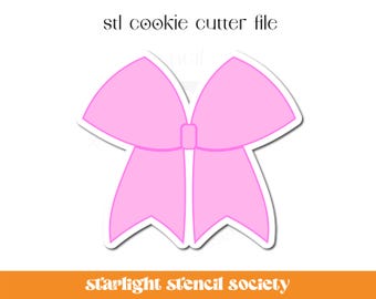 Cheer Bow 1 STL Cookie Cutter File | Basic Shape | Custom Cookie Cutter | Instant Download