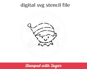 Boy Elf PYO | SVG FILE | Cookie Stencil  | Christmas | Background | Cookies | Instant Download | Digital File