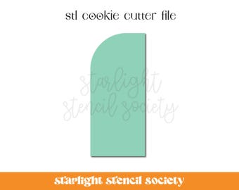 Skinny Half Arch STL Cookie Cutter File | Basic Shape | Custom Cookie Cutter | Instant Download