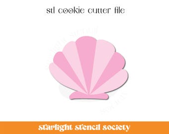 Seashell STL Cookie Cutter File | Basic Shape | Ocean Mermaid Summer Beach  | Custom Cookie Cutter | Instant Download