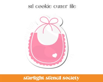 Baby Bib STL Cookie Cutter File | Basic Shape | Baby Shower | Custom Cookie Cutter | Instant Download
