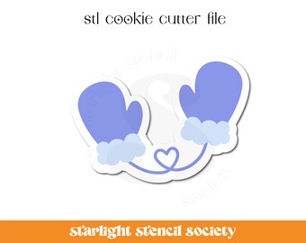 Mittens Heart STL Cookie Cutter File | Basic Shape | Christmas Winter | Custom Cookie Cutter | Instant Download