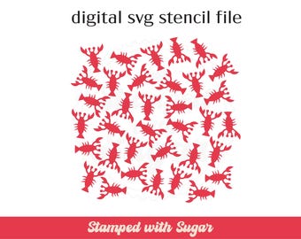 Lobster Scatter | SVG FILE | Cookie Stencil | animal Stencil | Instant Download | Digital File