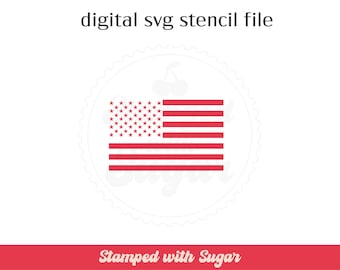 American Flag | SVG File | Cookie Stencil | America | Digital File | Instant Download | USA