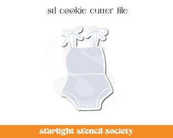 Baby Bow Outfit STL Cookie Cutter File | Basic Shape | Baby Shower | Custom Cookie Cutter | Instant Download