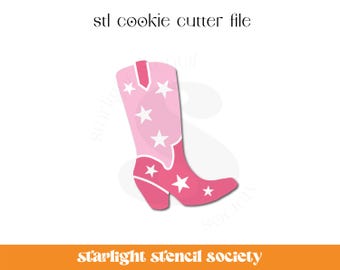 Cowgirl Boot STL Cookie Cutter File | Basic Shape | Cowboy Boot | Western Custom Cookie Cutter | Instant Download