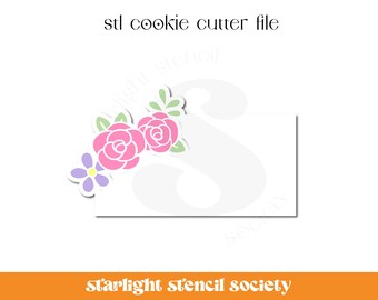 Floral Rectangle STL Cookie Cutter File | Basic Shape | Custom Cookie Cutter | Instant Download
