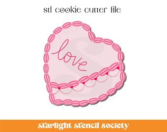 Vintage Heart Cake STL Cookie Cutter File | Valentines | Basic Shape | Hearts  | Custom Cookie Cutter | Instant Download