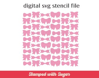 Bow Rows  | SVG FILE | Cookie Stencil | Backgrounds | Digital File
