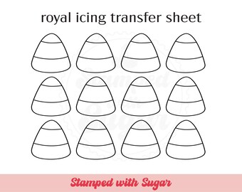 Candy Corn Royal Icing Transfer Sheet | Cookie Printable | Basic Shape | Food Fall Halloween | Digital File