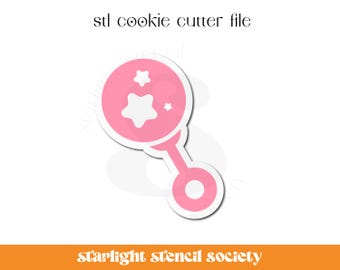 Baby Rattle STL Cookie Cutter File | Basic Ruffle Romper | Baby Shower | Custom Cookie Cutter | Instant Download