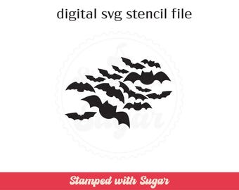 Flying Bats | SVG FILE | Cookie Stencil | Halloween | Digital File