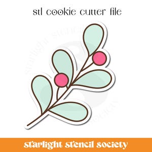 Fichier STL pour emporte-pièces Holly Berry Leaf | Forme de base | Branche de Noël | Emporte-pièce personnalisé | Téléchargement instantané