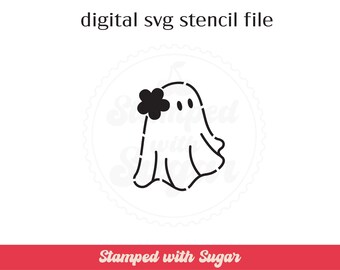 Groovy Ghost PYO | SVG FILE | Cookie Stencil | Fall Halloween | Digital File