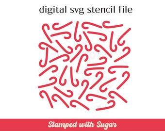 Candy Cane Scatter |  SVG FILE | Cookie Stencil  | Christmas | Background | Cookies | Instant Download | Digital File