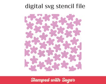 Daisy Pattern | SVG FILE |  Cookie Stencil | Background | Digital File