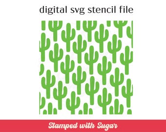 Diagonal Cactus | SVG File | Cookie Stencil | Fiesta | Digital File