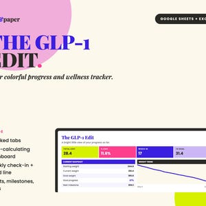 GLP-1 Tracker Spreadsheet | Weight Loss & Wellness Tracker | Weekly Check In, Measurements, Milestones | Google Sheets,  Excel Progress