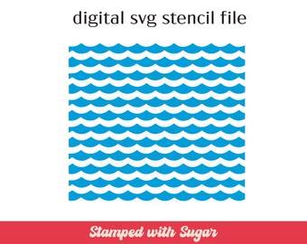 Waves 1 Pattern | SVG FILE | Cookie Stencil  | Ocean Beach  | Background | Cute Modern | Instant Download | Digital File