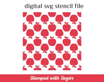 Apple Rows | SVG FILE | Food | Back to school | Cookie Stencil |  Digital File