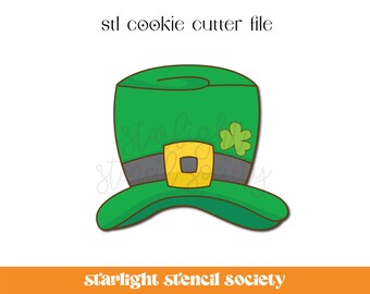 Leprechaun Hat STL Cookie Cutter File | Basic Shape | St Patricks | Custom Cookie Cutter | Instant Download