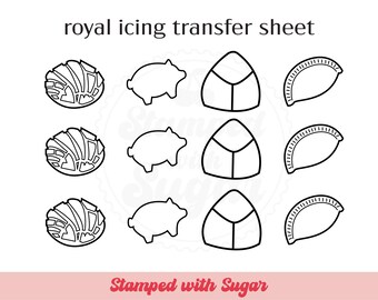 Pan Dulce Royal Icing Transfer Sheet | Cookie Printable | Sweets | Mexican Pastries | Digital File