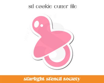 Baby Pacifier STL Cookie Cutter File | Basic Shape | Baby Shower | Custom Cookie Cutter | Instant Download