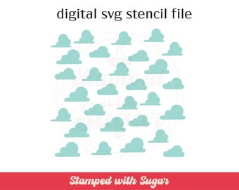 Cloud Rows | SVG FILE |  Cookie Stencil | Sky | Digital File