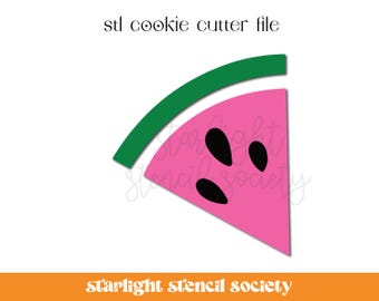 Watermelon Slice STL Cookie Cutter File | Food | Basic Shape Summer | Custom Cookie Cutter | Instant Download