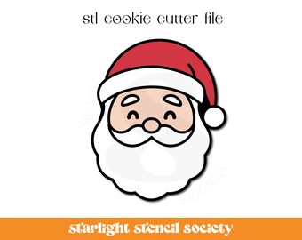 Santa Face STL Cookie Cutter File | Basic Shape | Christmas Winter | Custom Cookie Cutter | Instant Download