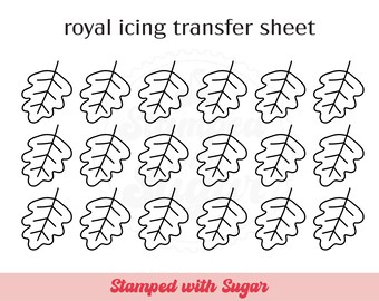 Leaf 1 Royal Icing Transfer Sheet | Cookie Printable | Basic Shape | Fall Halloween | Digital File