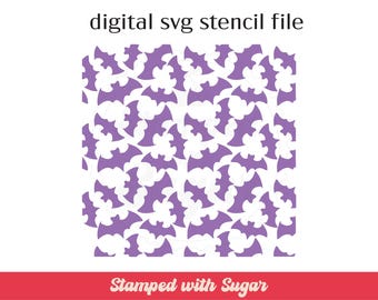 Bat 3 Scatter|  SVG FILE |Cookie Stencil | Halloween | Digital File
