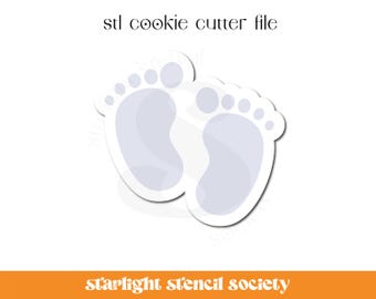 Baby Feet STL Cookie Cutter File | Basic Shape | Baby Shower | Custom Cookie Cutter | Instant Download