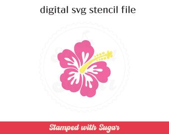 Hibiscus 2 part |  SVG FILE | Cookie Stencil | Dessert | Digital File | Instant Download | Sweet Life