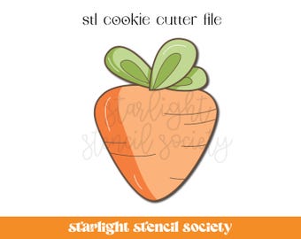 Chubby Carrot STL Cookie Cutter File | Easter | Floral |  Spring | Custom Cookie Cutter | Instant Download
