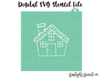 SVG FILE | Gingerbread House PYO | Cookie Stencil | Christmas | Digital File