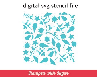 Beach Vibes | SVG FILE | Cookie Stencil | Summer | Digital File