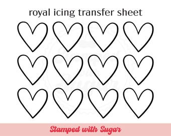 Heart 1 Royal Icing Transfer Sheet | Cookie Printable | Basic Shape | Love Valentines | Digital File