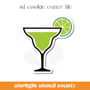 Margarita Drink  STL Cookie Cutter File | Summer Drink | Tropical | Basic Shape | Custom Cookie Cutter | Instant Download