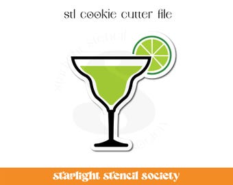 Margarita Drink  STL Cookie Cutter File | Summer Drink | Tropical | Basic Shape | Custom Cookie Cutter | Instant Download