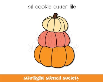 Stacked Pumpkins STL Cookie Cutter File | Halloween | Fall | Custom Cookie Cutter | Instant Download