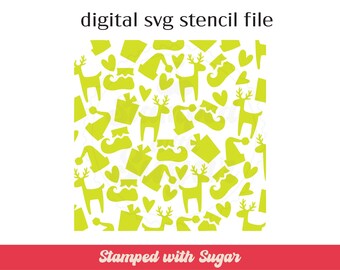 Santas Workshop Scatter  |  SVG FILE | Cookie Stencil  | Christmas | Background | Cookies | Instant Download | Digital File