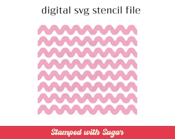 Wavy Lines | SVG FILE | Cookie Stencil  | Pattern  | Background | Cute Modern | Instant Download | Digital File