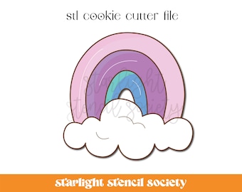 Rainbow STL Cookie Cutter File | Basic Shape | Custom Cookie Cutter | Instant Download