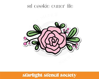 Rose Bouquet  STL Cookie Cutter File | Basic Shape | Custom Cookie Cutter | Instant Download