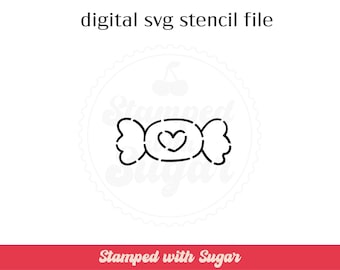 Heart Candy PYO | SVG FILE | Cookie Stencil | Valentines | Food | Digital File
