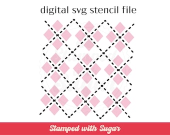 Argyle 2 part | SVG FILE | Cookie Stencil | Modern | Background Stencil | Fathers Day  | Instant Download | Digital File