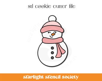 Snowman STL Cookie Cutter File | Basic Shape | Winter Christmas  | Custom Cookie Cutter | Instant Download